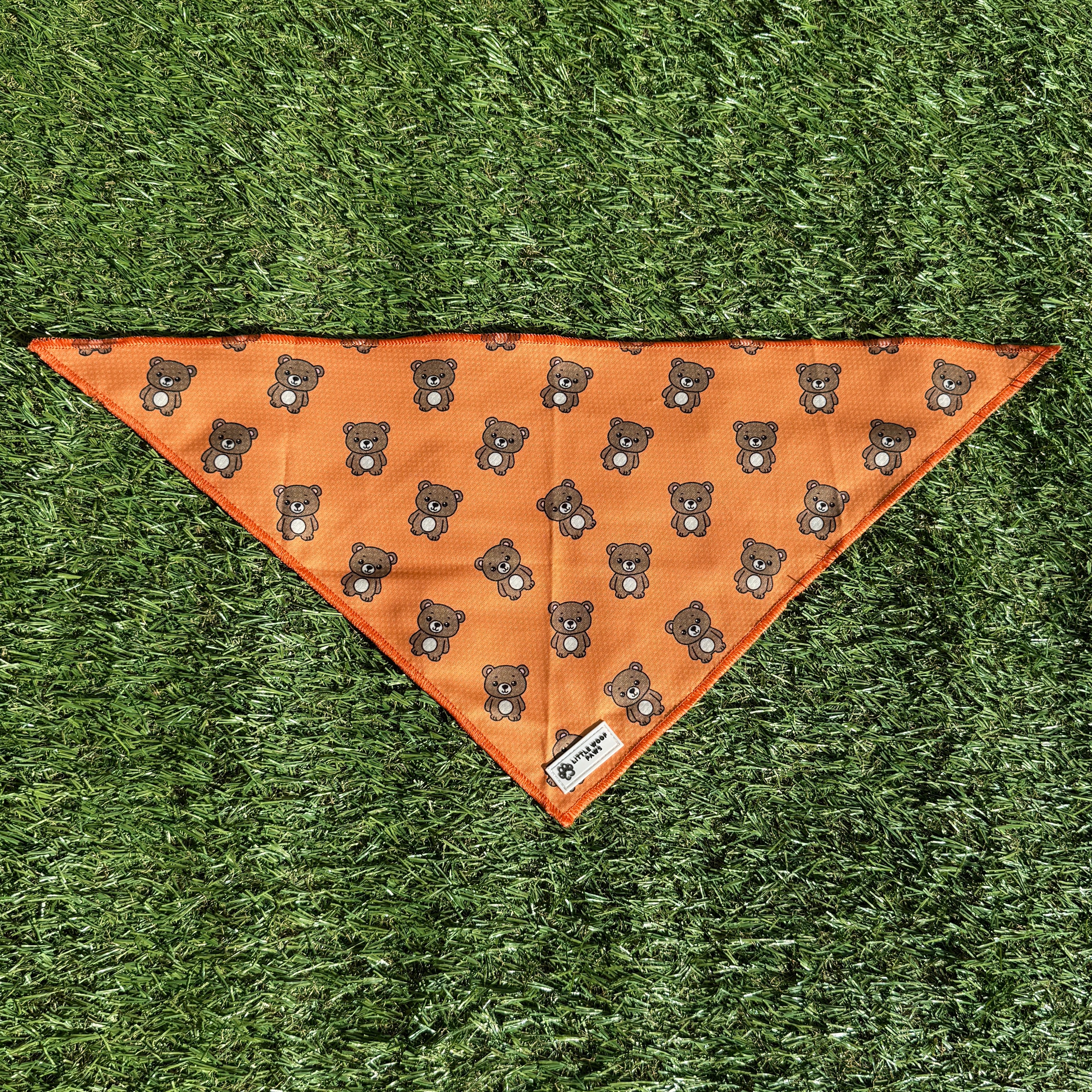 Hondenbandana oranje met beertjes - Bark & Bear