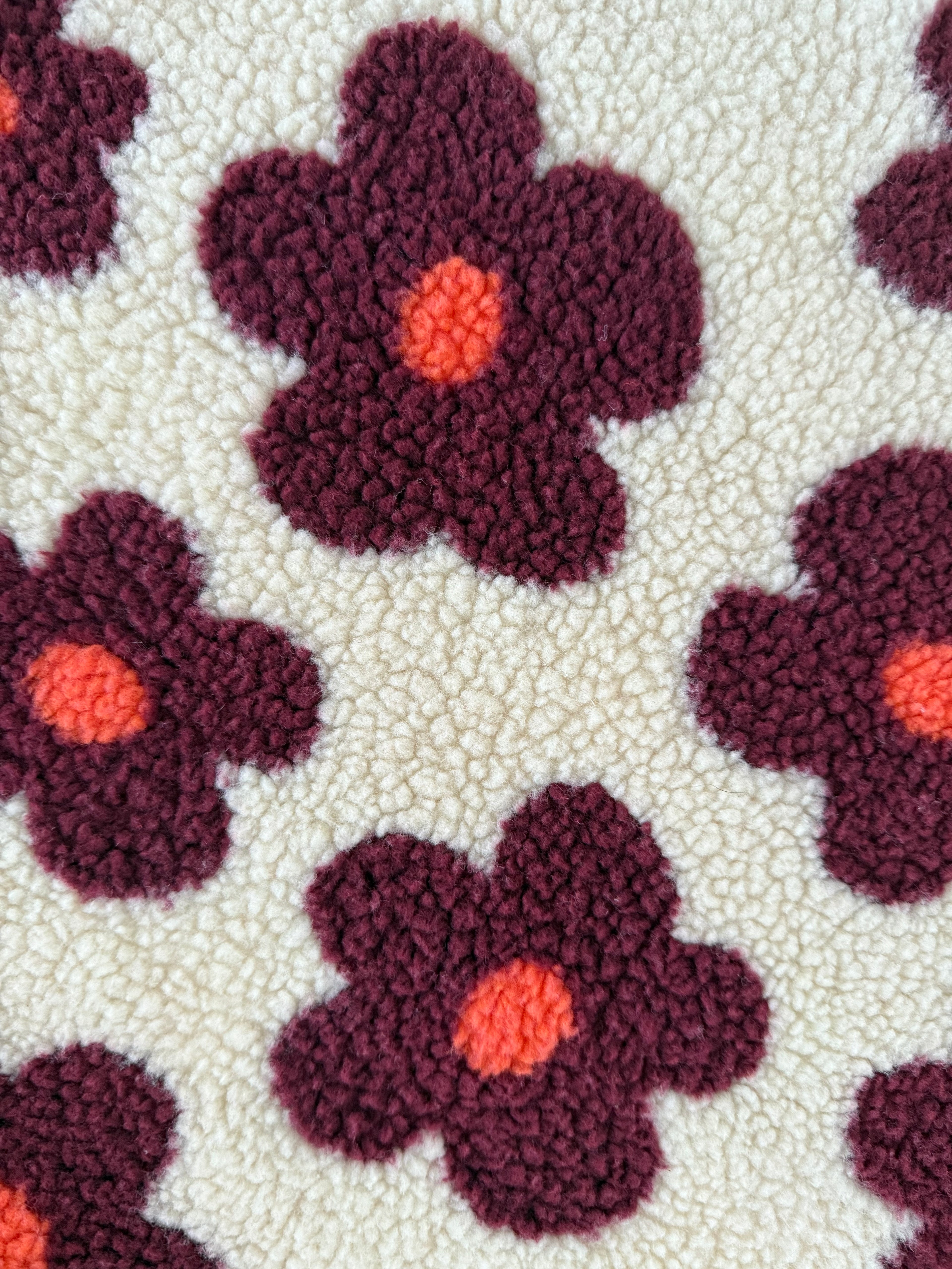 Handgemaakt - Flower Woof hondenkleedje beige met bloemen