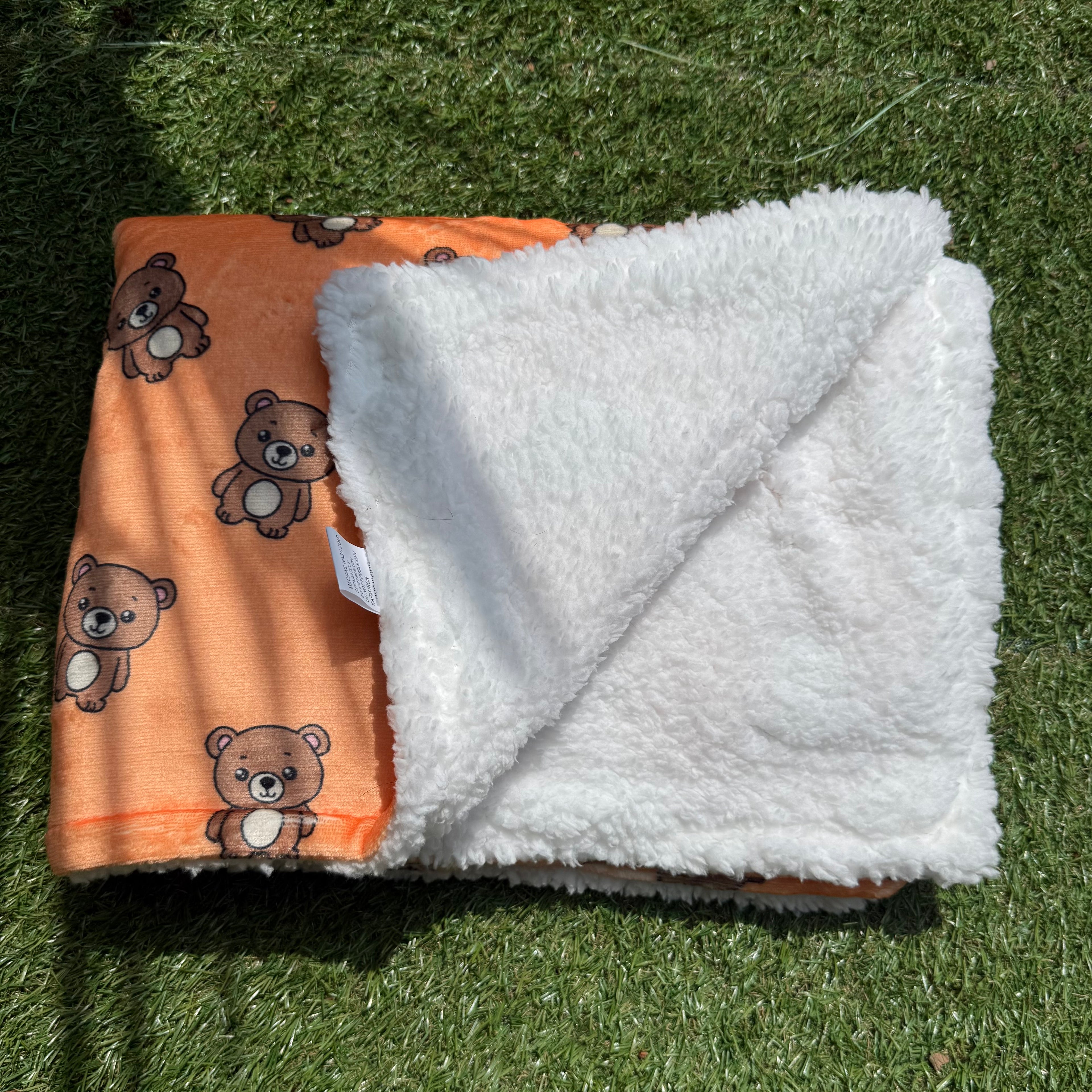 Hondendeken oranje met beertjes - Bark & Bear