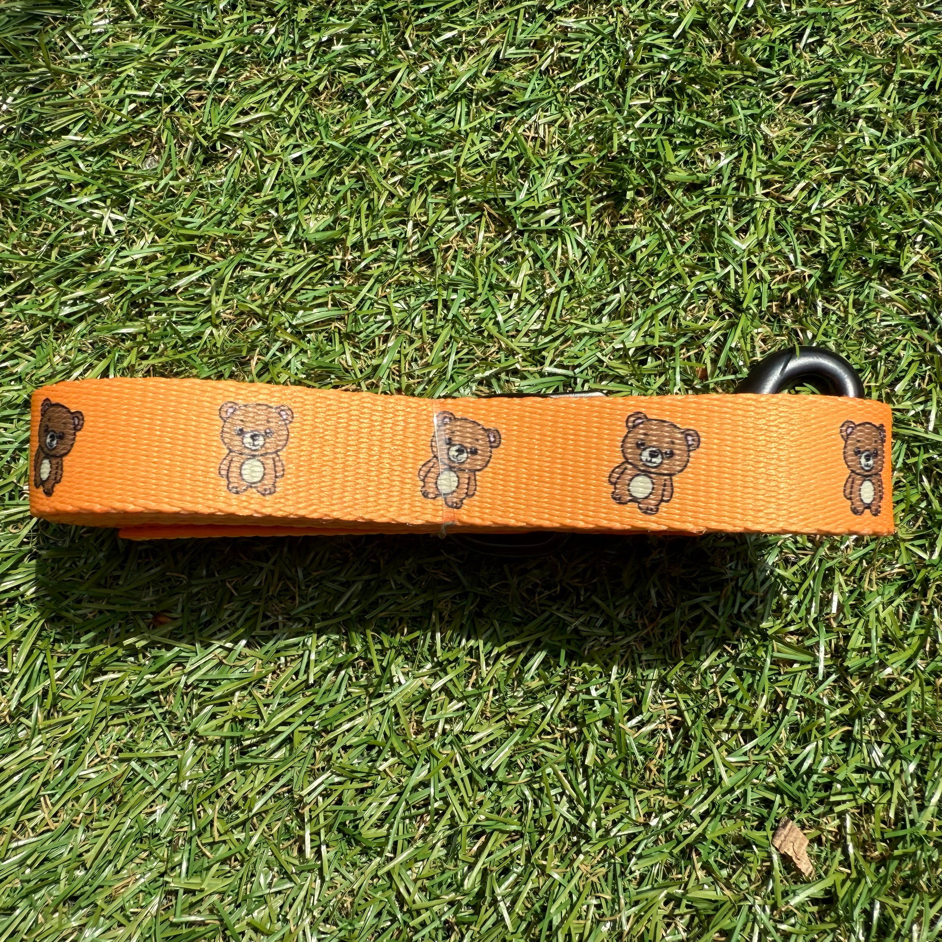 Hondenlijn oranje met beertjes - Bark & Bear