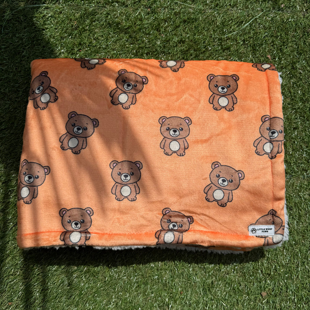 Hondendeken oranje met beertjes - Bark & Bear